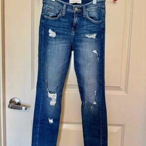 Flying Monkey Blue Straight Leg Jeans Distressed